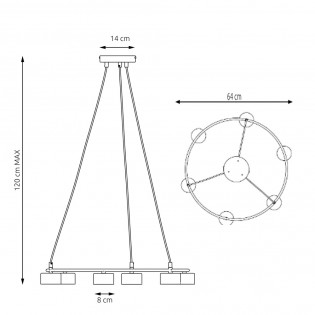 Lámpara de techo Discover Negro (6 luces)
