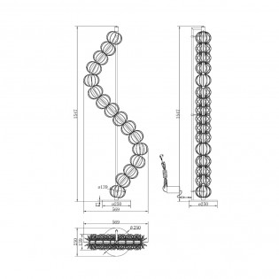 Lámpara de pie LED Golden Cage (48W)
