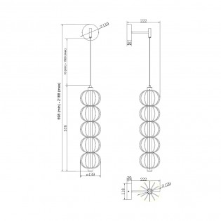 Aplique de pared LED Golden Cage (17W)