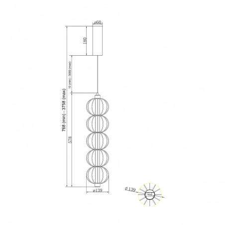 Lámpara colgante LED Golden Cage (17W)
