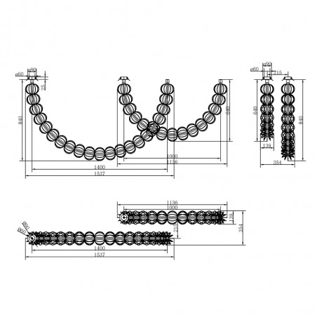 Lámpara colgante LED Golden Cage (117W)