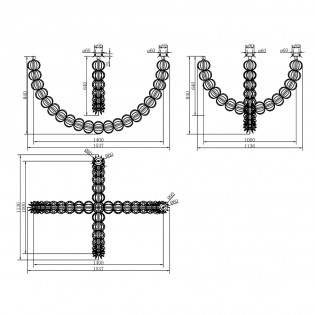 Lámpara colgante LED Golden Cage (117W)