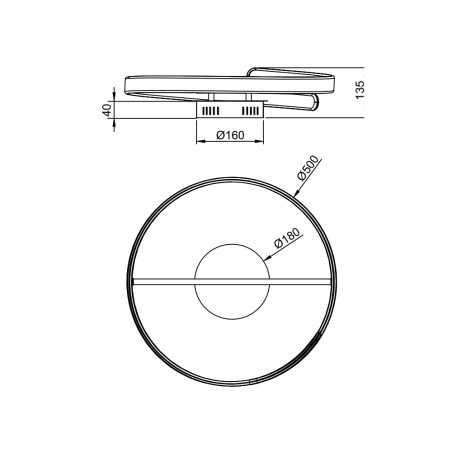 Plafón de techo LED Parma Cromo (37W)