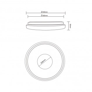 Plafón de techo LED Bunda 3000K (16W)