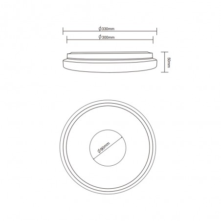 Plafón de techo LED Bunda 4000K (16W)