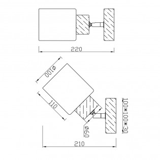 Aplique de pared orientable Assam