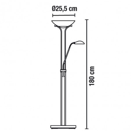 Lámpara de pie LED Lampa Cuero (15W+8W)