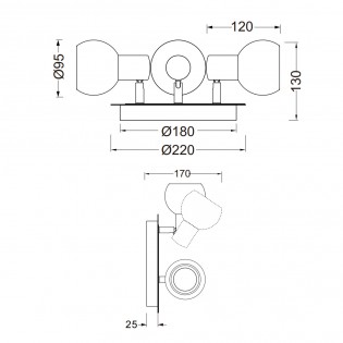 Plafón de techo Antibes (3...