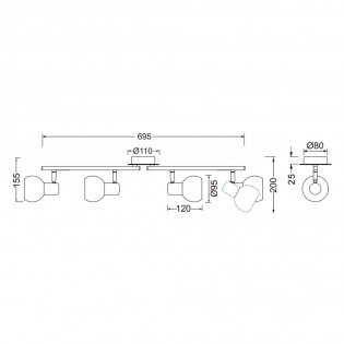 Plafón de techo Antibes (4...