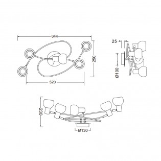 Plafón de techo Antibes (5 Luces)