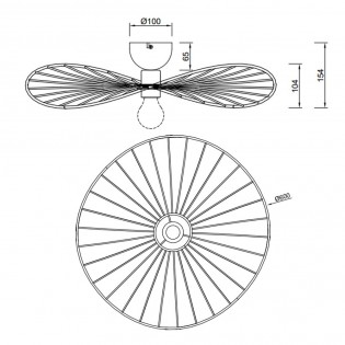 Plafón de techo Chapeau