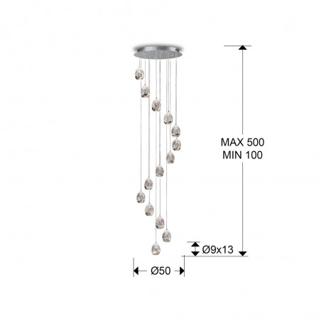 Lámpara colgante LED Rocio (14x5W)