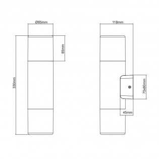Aplique de pared exterior Hoosic (2 Luces)
