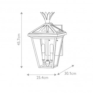 Aplique de pared de exterior Palma (2 luces)