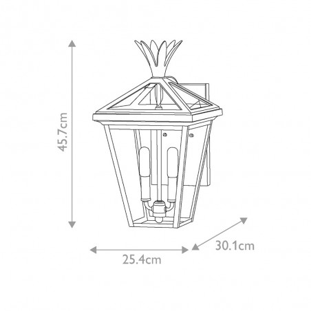 Aplique de pared de exterior Palma (2 luces)