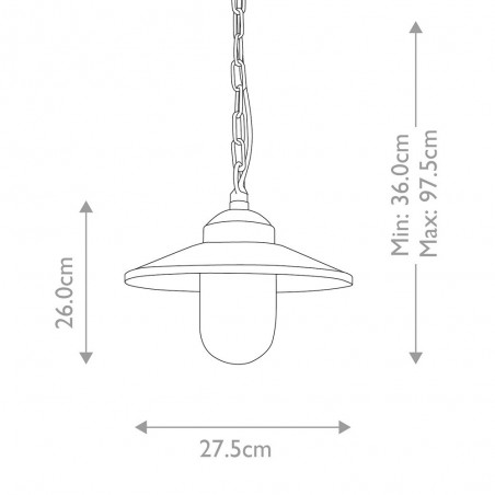 Lámpara colgante de exterior Klampenborg