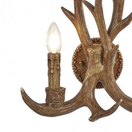 Aplique de pared rústico Stag