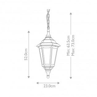 Lámpara colgante de exterior Kinsale
