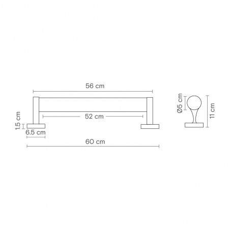 Aplique de pared LED para baños Roseline 56 (7W)