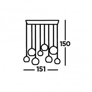 Lámpara de techo Mardi Gras (8 luces)