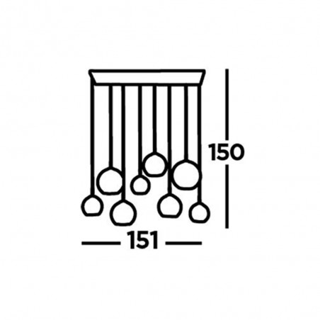 Lámpara de techo Mardi Gras (8 luces)
