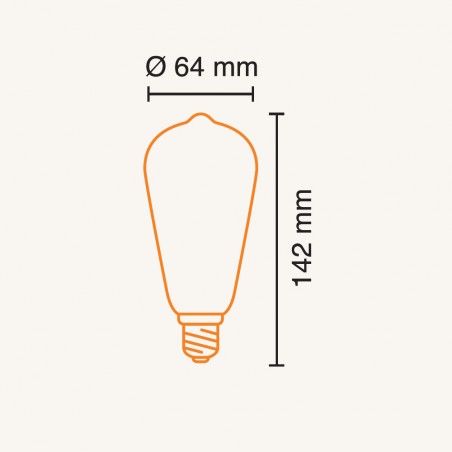 Bombilla LED E27 ST64 Oro Clase A (7W)