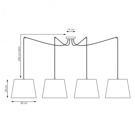 Lámpara de techo Astoria Mix (4 luces)