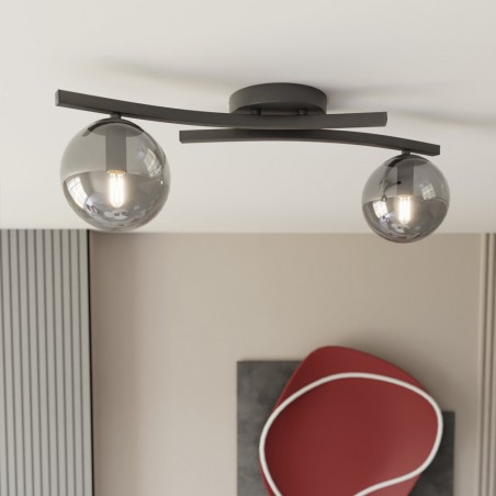 Plafón de techo Terima Grafito (2 luces)