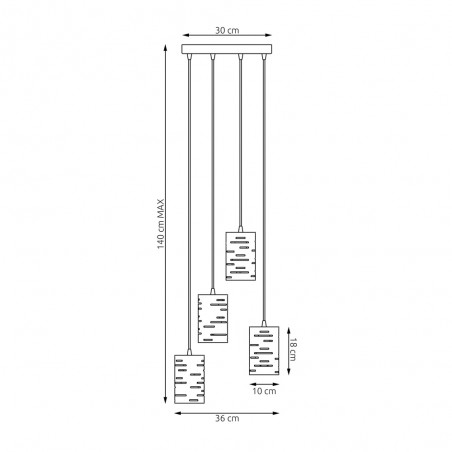 Lámpara colgante Miller II (4 luces)