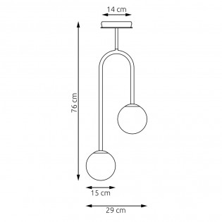 Plafón de techo Marty (2 luces)