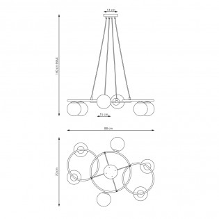 Lámpara colgante Pensal Mix (6 luces)