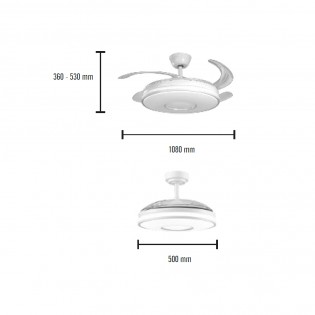 Ventilador LED aspas retráctiles Sotovento CCT (72W)