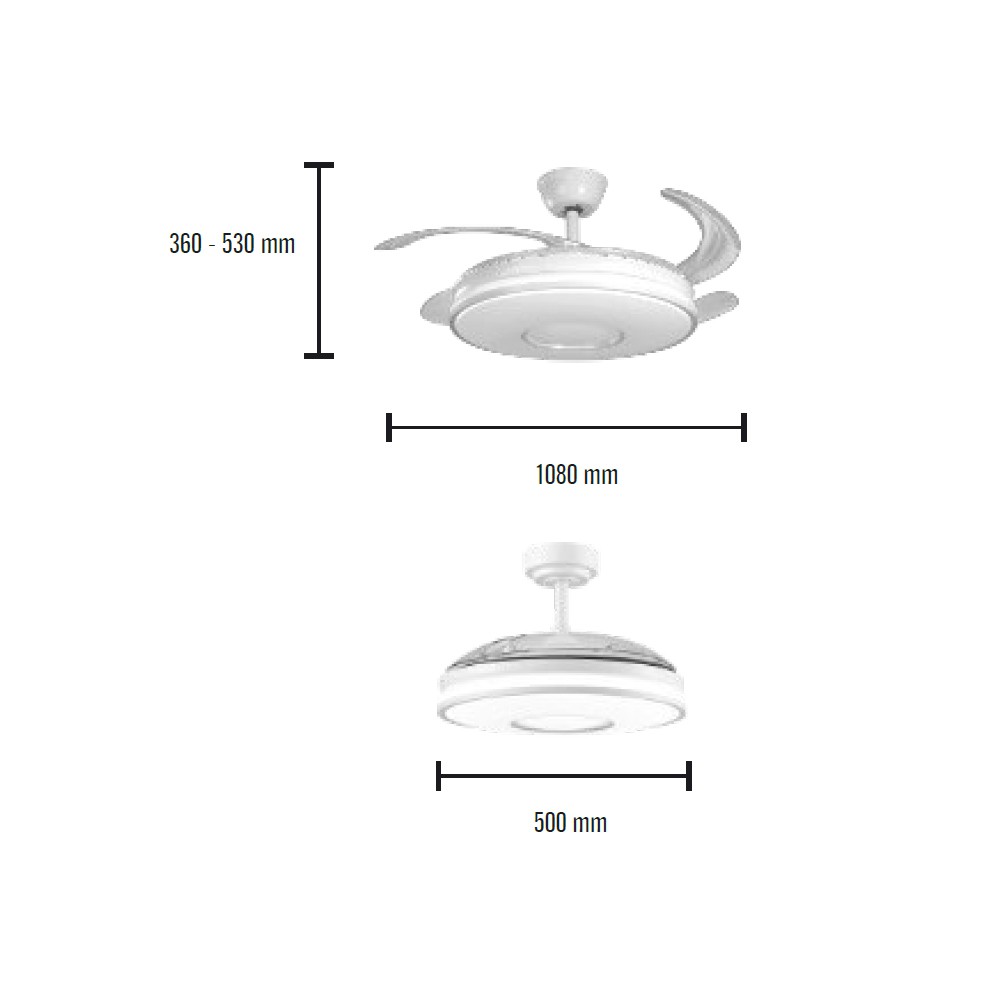 ventilador led aspas retractiles sotovento cct 72w ventilador led aspas retractiles sotovento cct 72w