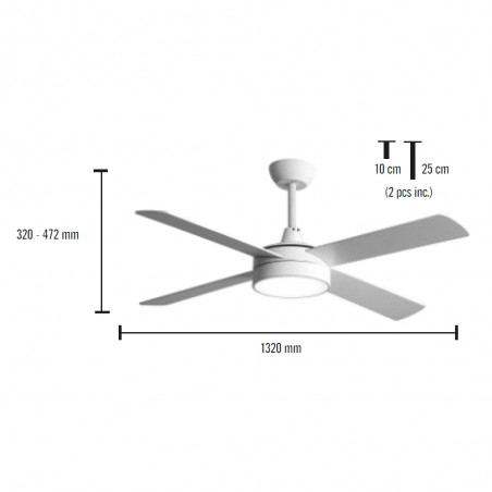 Ventilador de techo LED Diablo CCT (22W)