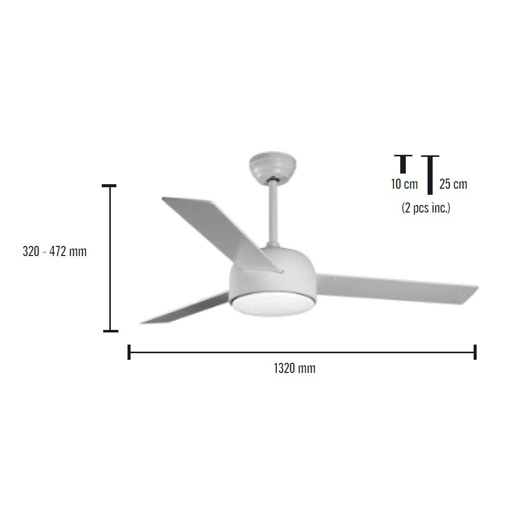 ventilador techo led pampero cct dim 18w