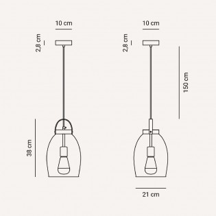 Lámpara colgante Lantern Fumé