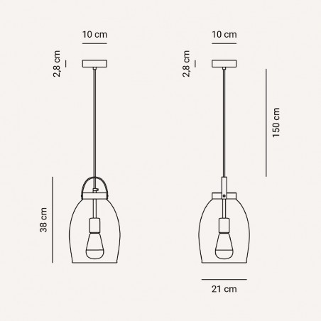 Lámpara colgante Lantern Fumé