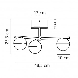 Plafón de techo Contina (3 luces)