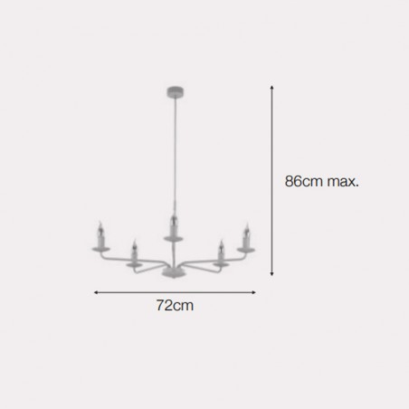 Lámpara de araña Odine (5 Luces)