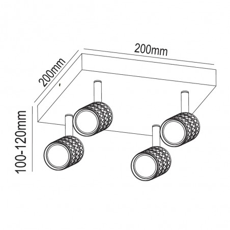 Plafón de techo Mycro (4 luces)