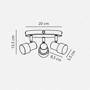 Plafón de techo Boston (3 luces)