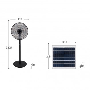 Ventilador de pie con panel solar Rialto (30W)