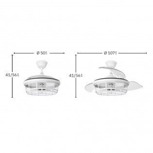 Ventilador con aspas plegables Tornado (5 luces)