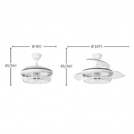 Ventilador con aspas plegables Tornado (5 luces)