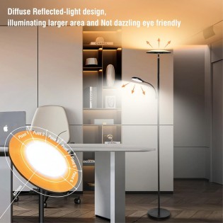 Lámpara de pie LED Brenan CCT Dim (30+6W)