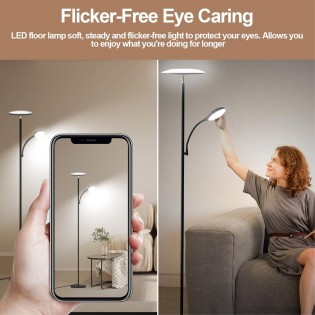 Lámpara de pie LED Brenan CCT Dim (30+6W)