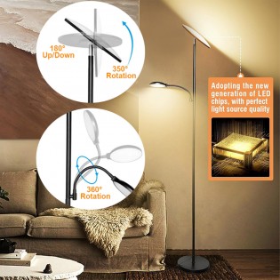 Lámpara de pie LED Brenan CCT Dim (30+6W)