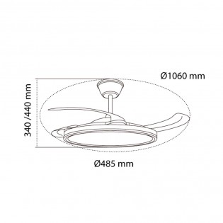 Ventilador LED con aspas retráctiles Astor CCT Dim (45+9W)