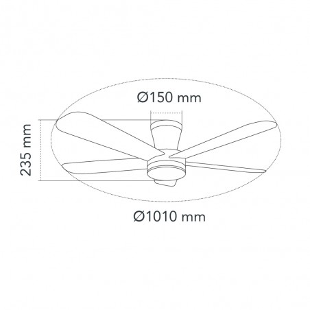Ventilador de techo LED Benda 5 CCT Dim (28W)
