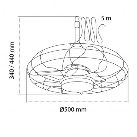Ventilador LED para exterior Freshfan CCT Dim (20W)